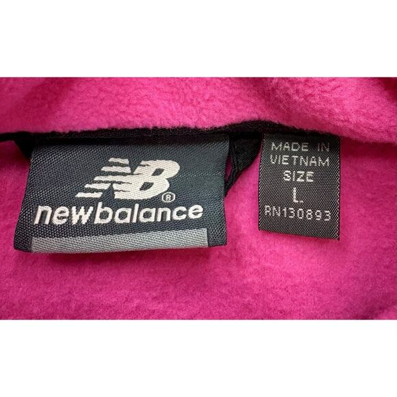 New Balance Womens L Hot Pink Full Front Zip Fleece Jacket Pockets RN130893 - Picture 5 of 8